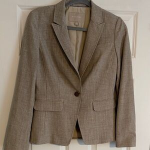 Banana Republic Women's Classic Single-Button Tailored Blazer Taupe Size 4